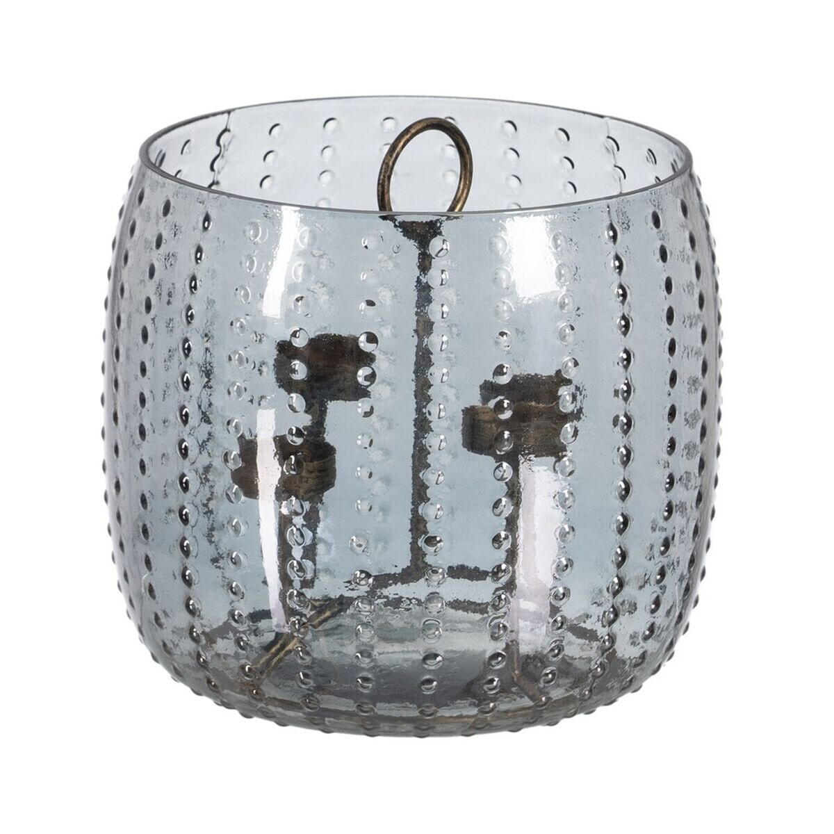 Candleholder Grey Metal Crystal Ø 23 cm 23 x 23 x 20 cm