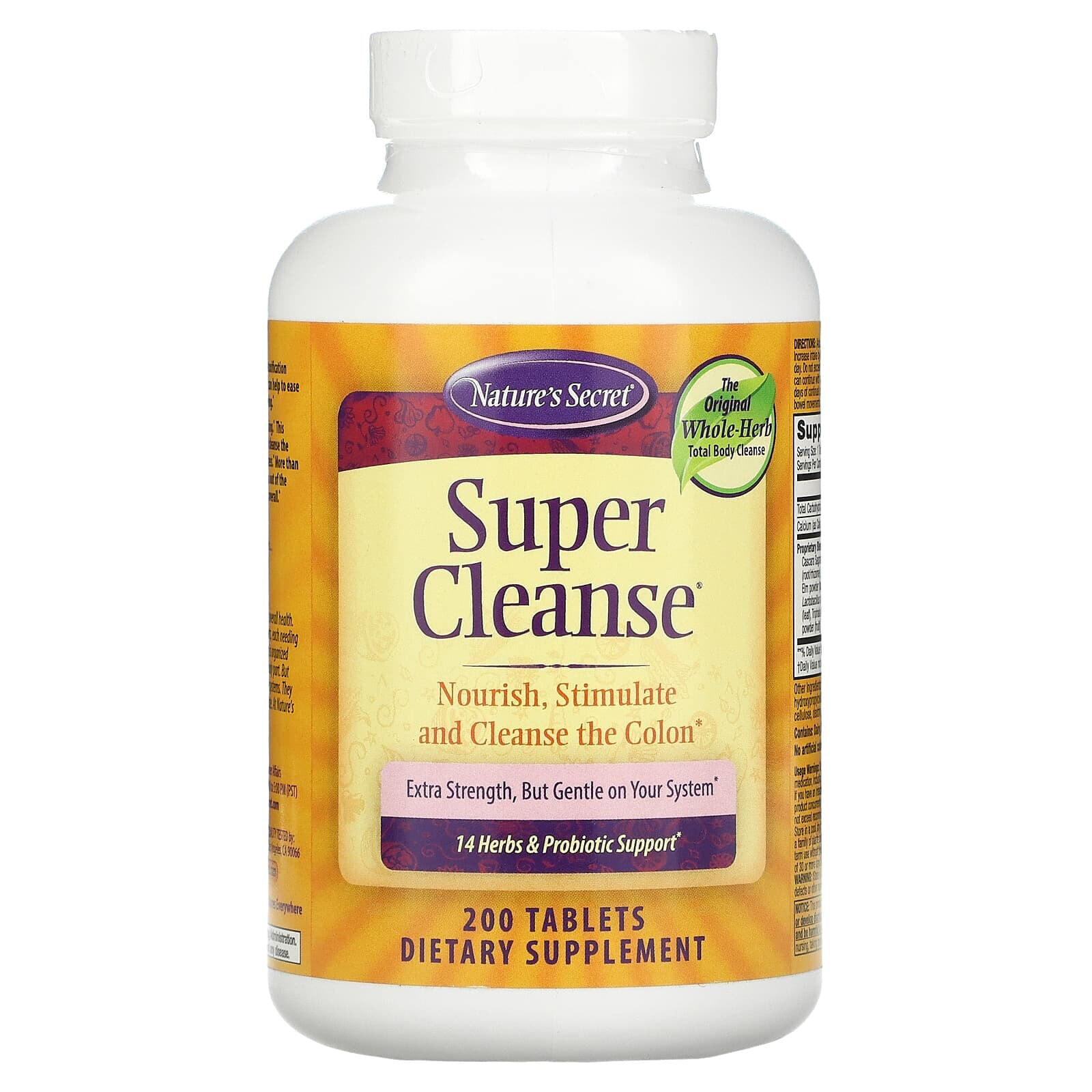 Nature's Secret, Super Cleanse, 200 Tablets