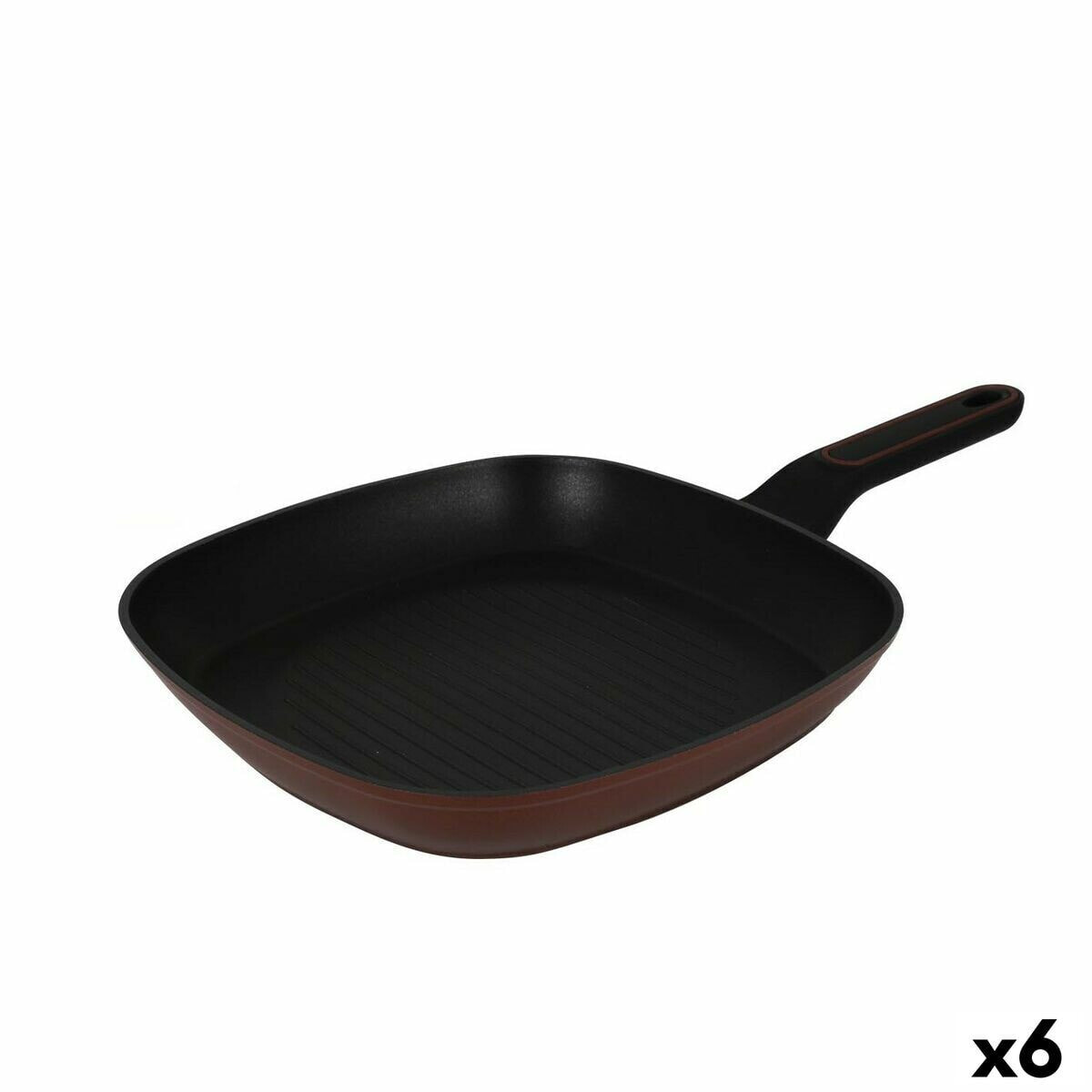 Flat grill pan Quttin Sahara Toughened aluminium Brown 48 x 29 x 4,5 cm (6 Units)
