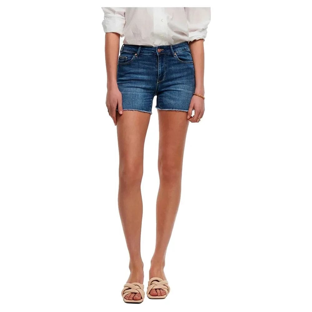 ONLY Blush Life Mid Skinny Raw Denim Shorts