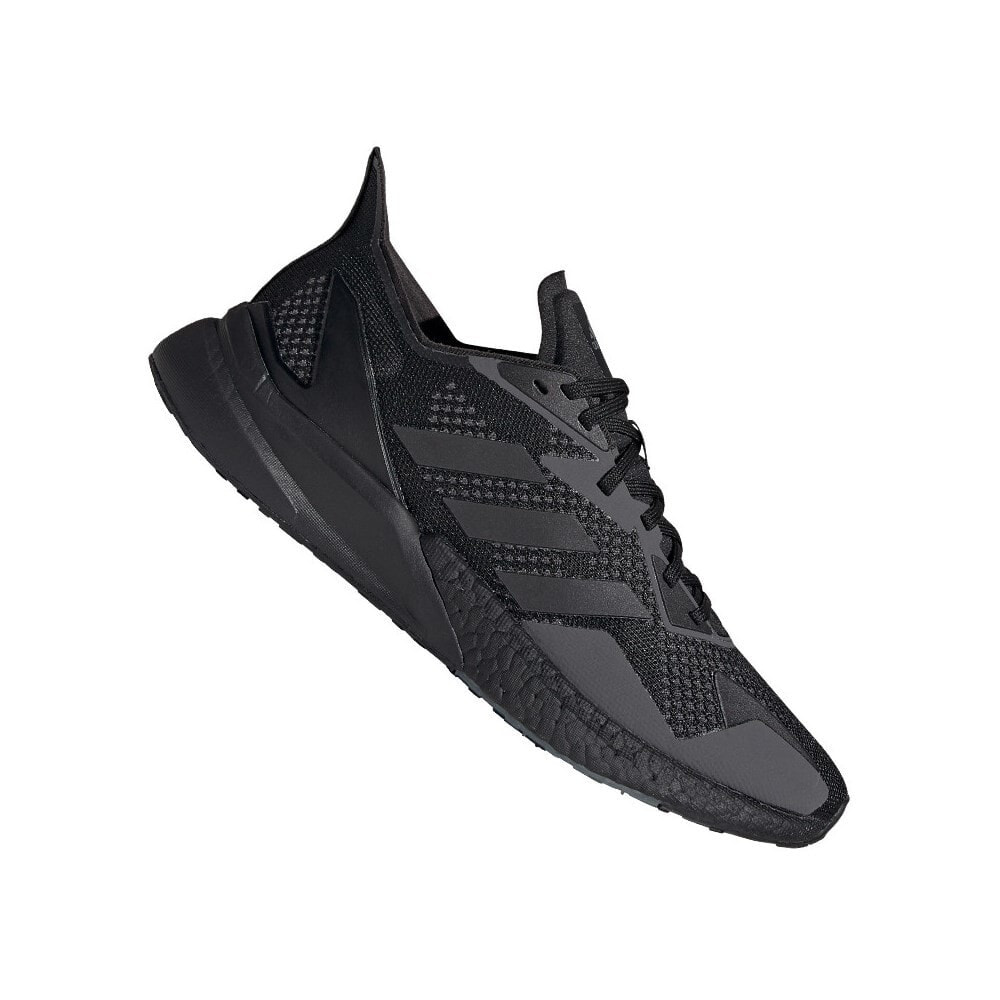 Мужские кроссовки спортивные для бега черные текстильные низкие  Adidas X9000L3