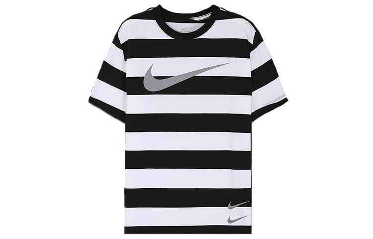 Nike Swoosh Stripe 双钩条纹短袖T恤 男款 白黑色 / Футболка Nike Swoosh Stripe T CQ5197-100