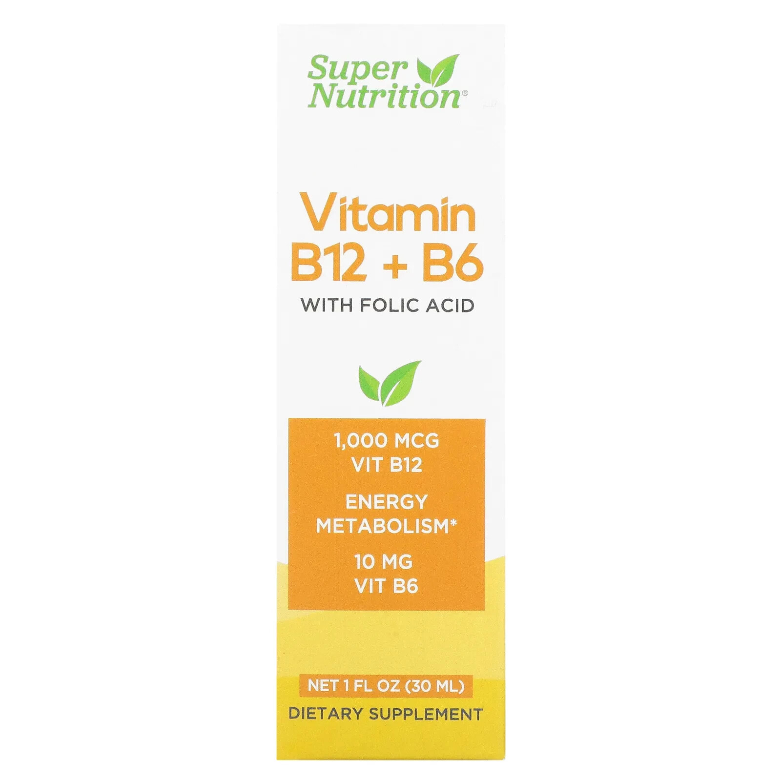 Vitamin B12 + B6 with Folic Acid, 1 fl oz (30 ml)