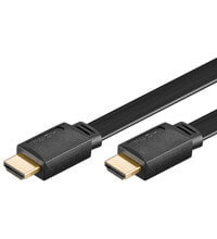 Wentronic High Speed HDMI/ Flat Cable with Ethernet - 3 m - black - 4K @ 30 Hz - 10.2 Gbit/s - gold-plated - 3 m - HDMI Type A (Standard) - HDMI Type A (Standard) - 3D - 10.2 Gbit/s - Black