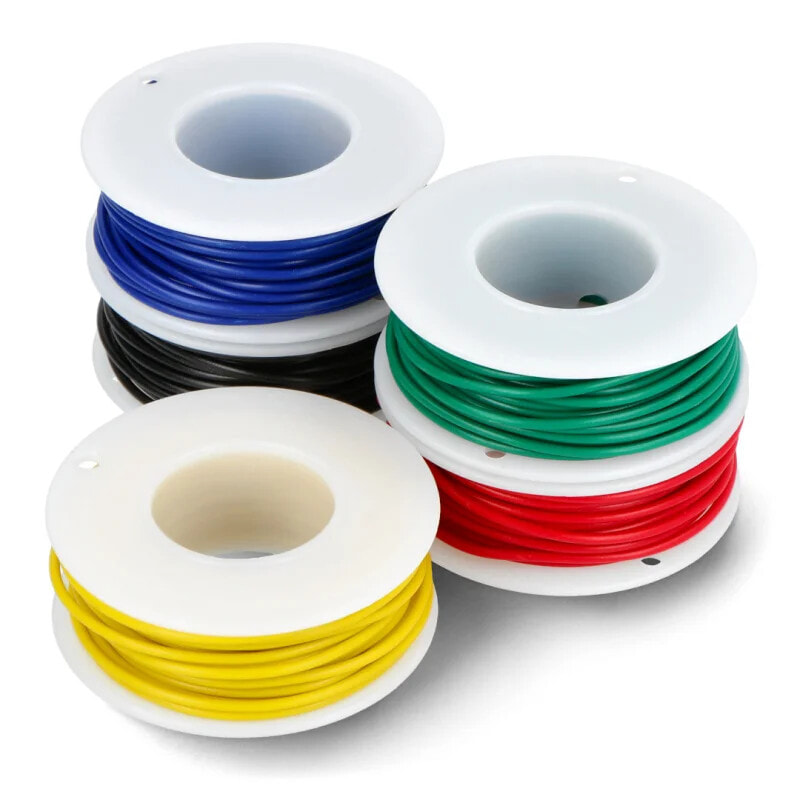 Wire spool set 22AWG - diffrent colors - 5 pcs - justPi