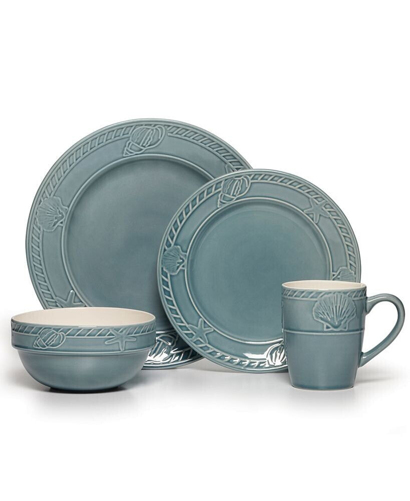 16-Pc. Antigua Blue Dinnerware Set