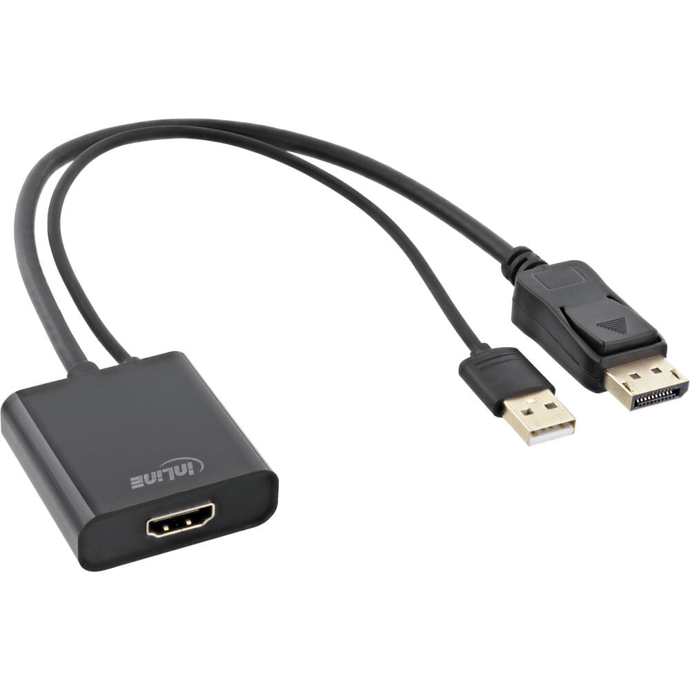 InLine 17169P видео кабель адаптер 0,3 m HDMI Тип A (Стандарт) DisplayPort Черный