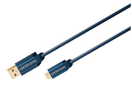 ClickTronic 1m USB 2.0 A-mini B m/m USB кабель USB A Mini-USB B Синий 70126