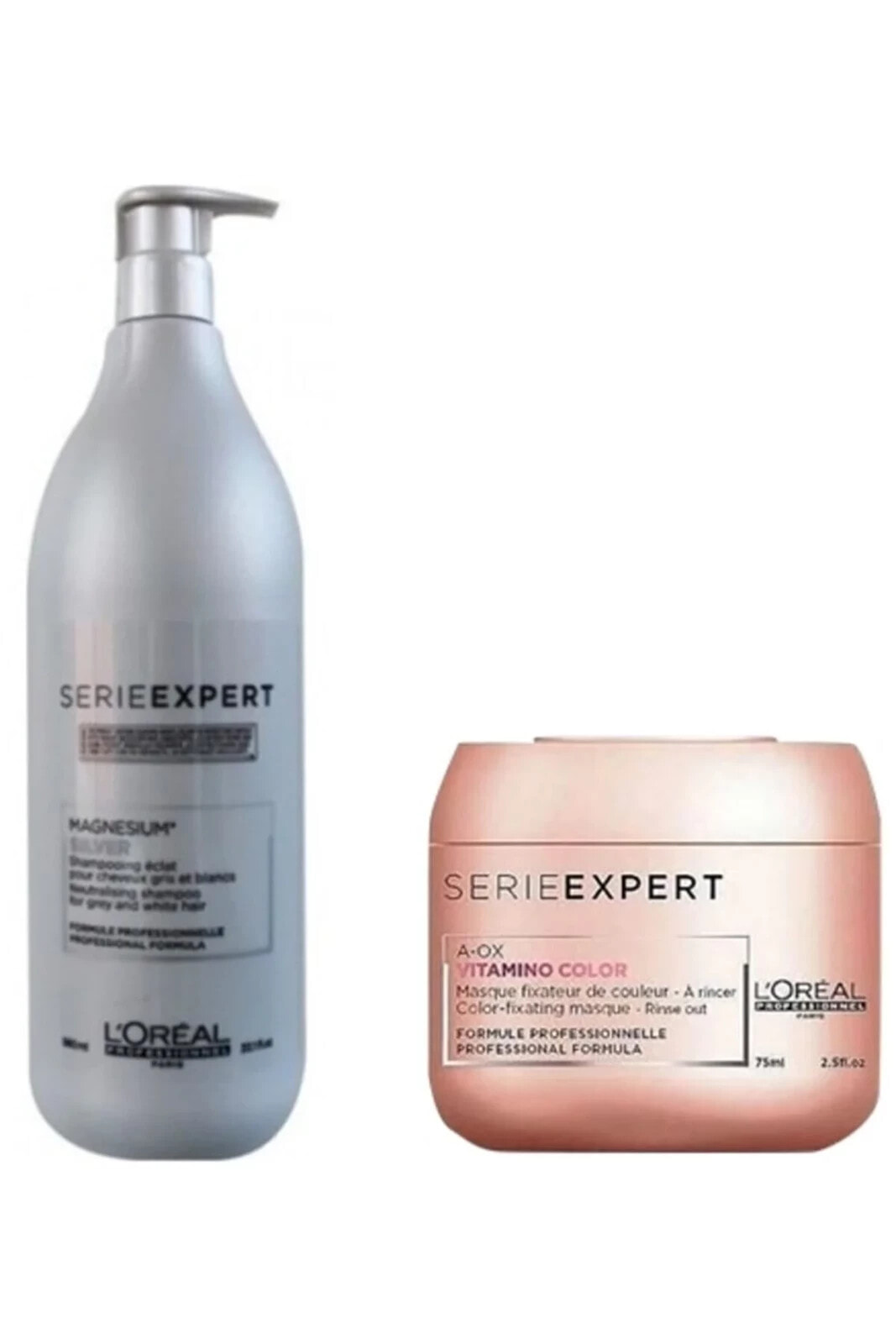Serie Expert Silver Parlaklık Veren Şampuan 980 ml + A-Ox Vitamino Color Maske 75 ml 7777777177021