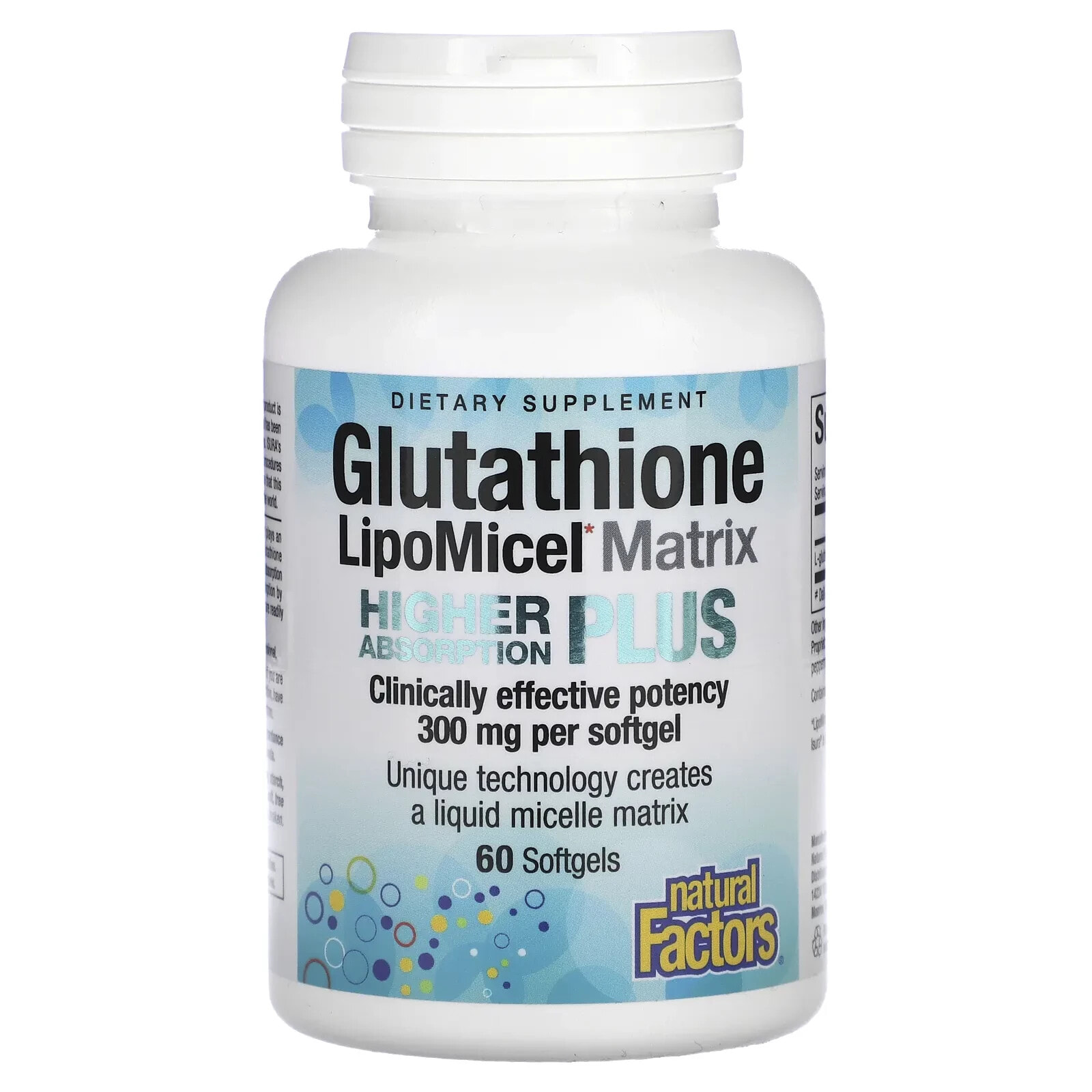 Glutathione LipoMicel Matrix, 300 mg, 60 Softgels