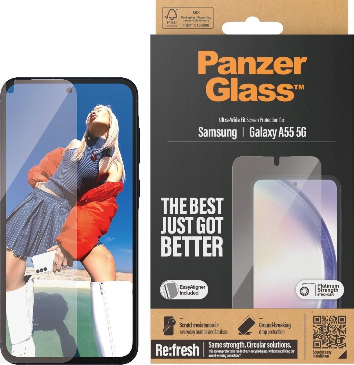 PanzerGlass PanzerGlass Ultra-Wide Fit Sam A55 5G A556 Screen Protection Easy Aligner Included 7358