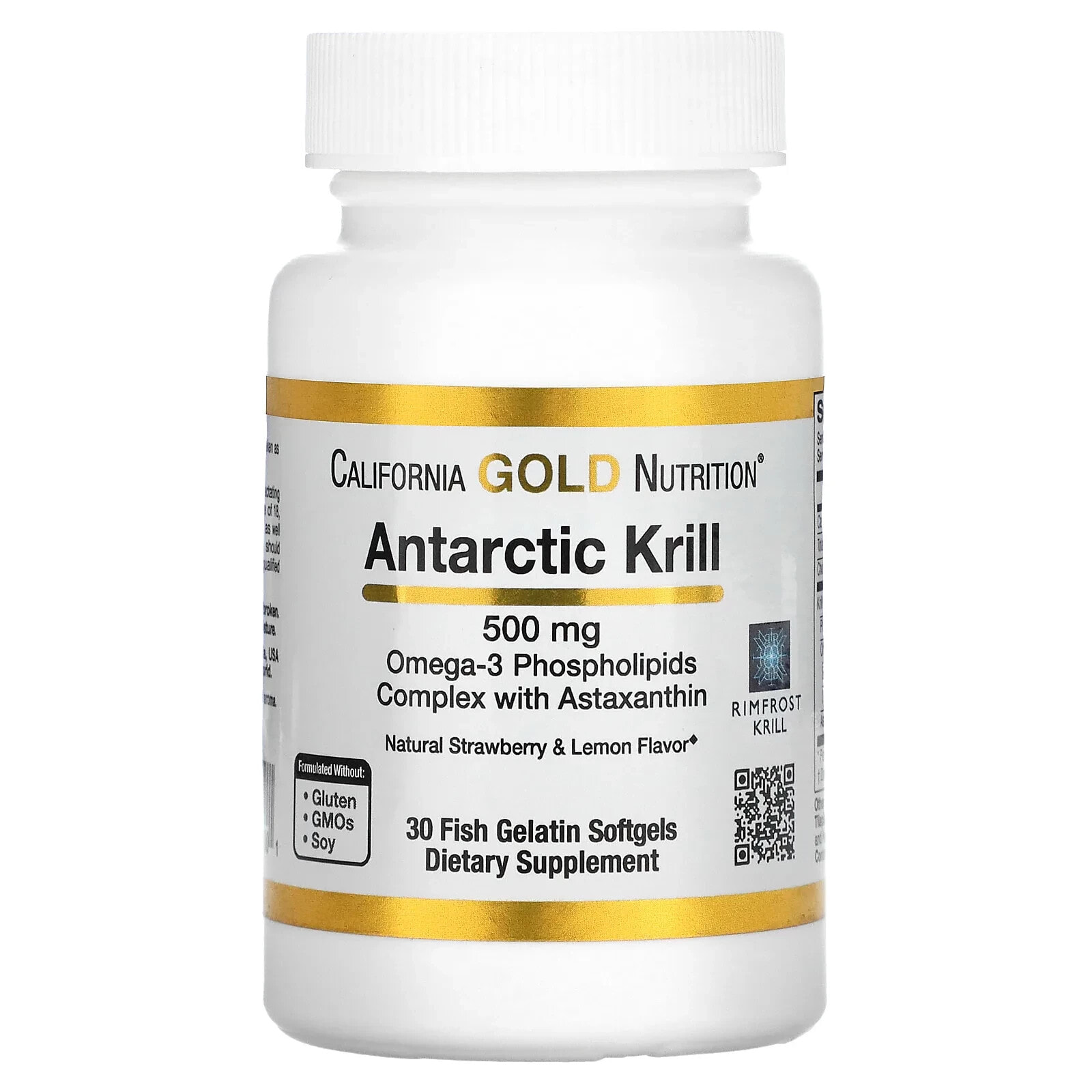 Antarctic Krill Oil, Omega-3 Phospholipids Complex with Astaxanthin, Natural Strawberry and Lemon Flavor, 1,000 mg, 120 Fish Gelatin Softgels