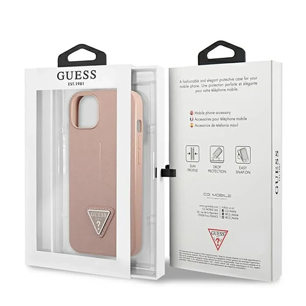 GUESS Guhcp14Mpsatlp iPhone 14 Plus15 Plus 6.7 Saffianotriangle phone case