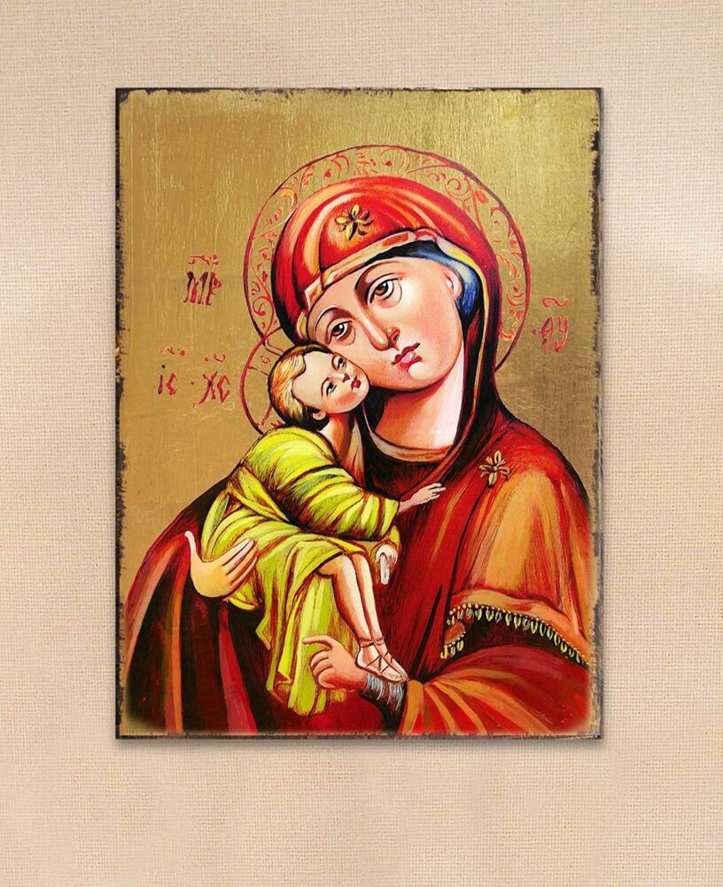 Designocracy icon Vladimir Virgin Mary Wall Art on Wood 16