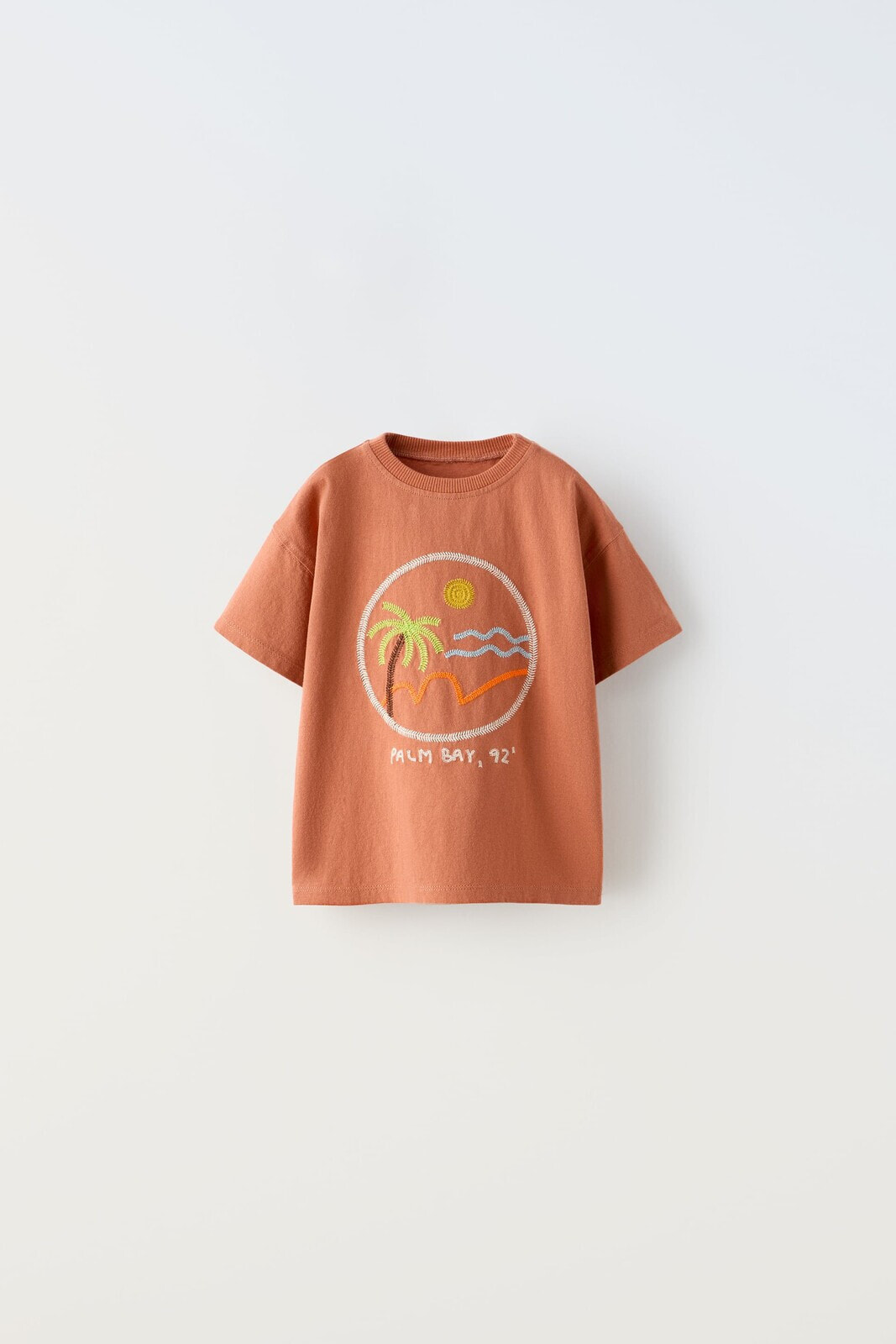 Embroidered island t-shirt