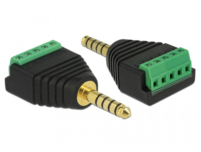 DeLOCK 65948 кабельный разъем/переходник 4.4 mm Клеммная колодка Черный, Зеленый