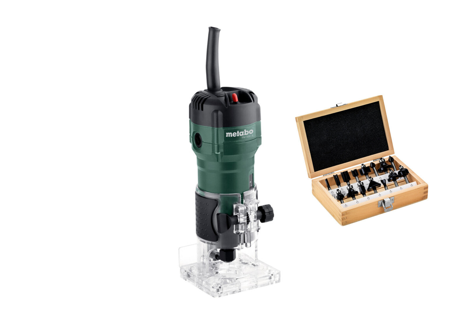 Metabo Kantenfräse FM 500-6 500W inkl. 15 tlg. Fräsersatz