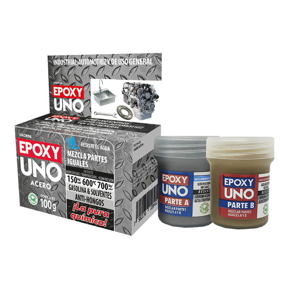 Two component epoxy adhesive Fusion Epoxy Black Label Unoa98 Universal Dark grey 100 g