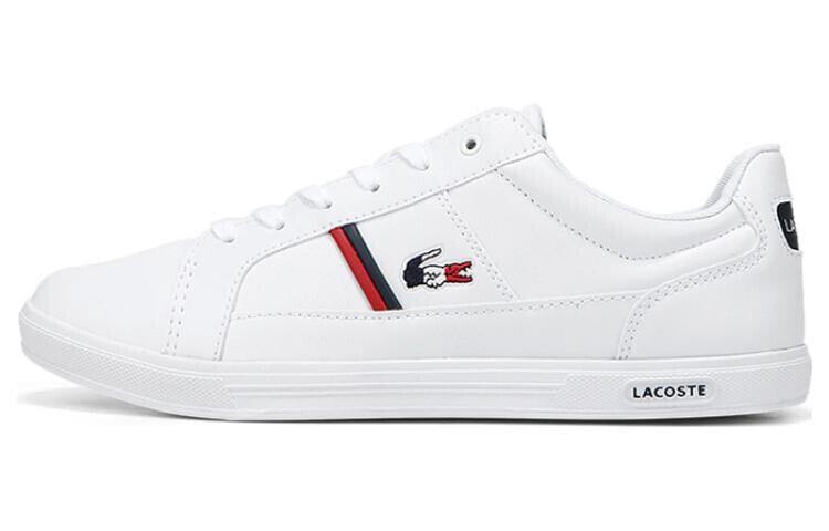 LACOSTE法国鳄鱼 皮革 商务休闲 时尚板鞋 男款 白色 / Кроссовки LACOSTE 39SMA0031-407