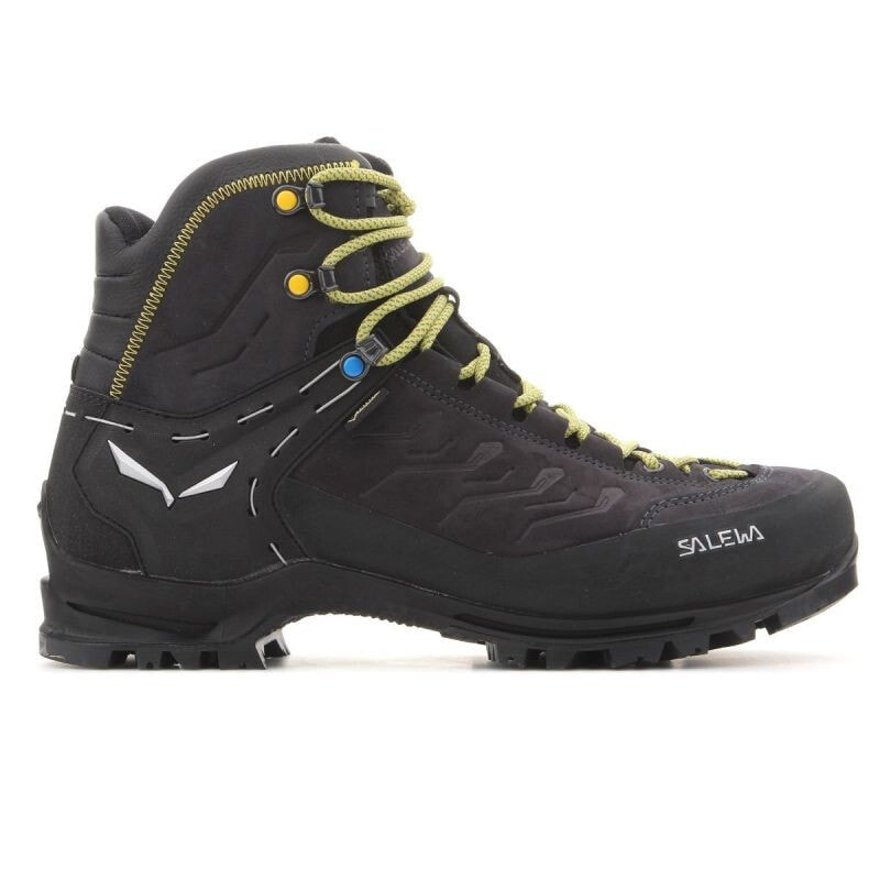 Мужские кроссовки спортивные треккинговые черные кожаные высокие демисезонные Salewa MS Rapace GTX M 61332 0960 trekking shoes
