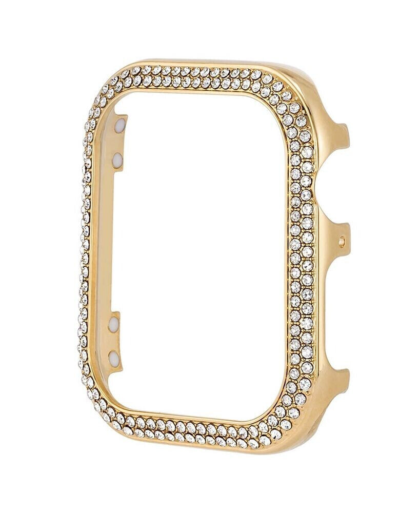 Anne Klein women's Gold-Tone Alloy Bumper with Clear Crystals Compatible with Apple Watch 45mm