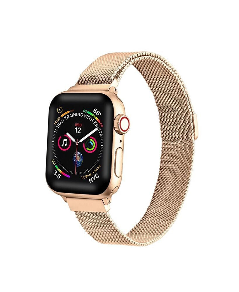 Posh Tech men's and Women's Rose Gold Skinny Metal Loop Band for Apple Watch 42mm