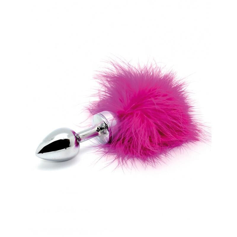 Плаг или анальная пробка BONDAGE PLAY Butt plug Small with pink feather