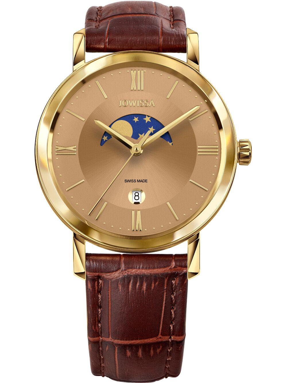 Мужские наручные часы с коричневым кожаным ремешком Jowissa J4.274.L Magno Herren 40mm 5ATM