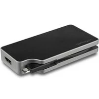 StarTech.com USB C Multiport Video Adapter - 4K 60Hz UHD Portable 5-in-1 USB Type C to HDMI 2.0 - Mini DisplayPort - VGA or DVI (1080p) - 95W PD Passthrough - Cable Management - Aluminum - USB Type-C - DVI output - HDMI output - 1 - VGA (D-Sub) output - 4