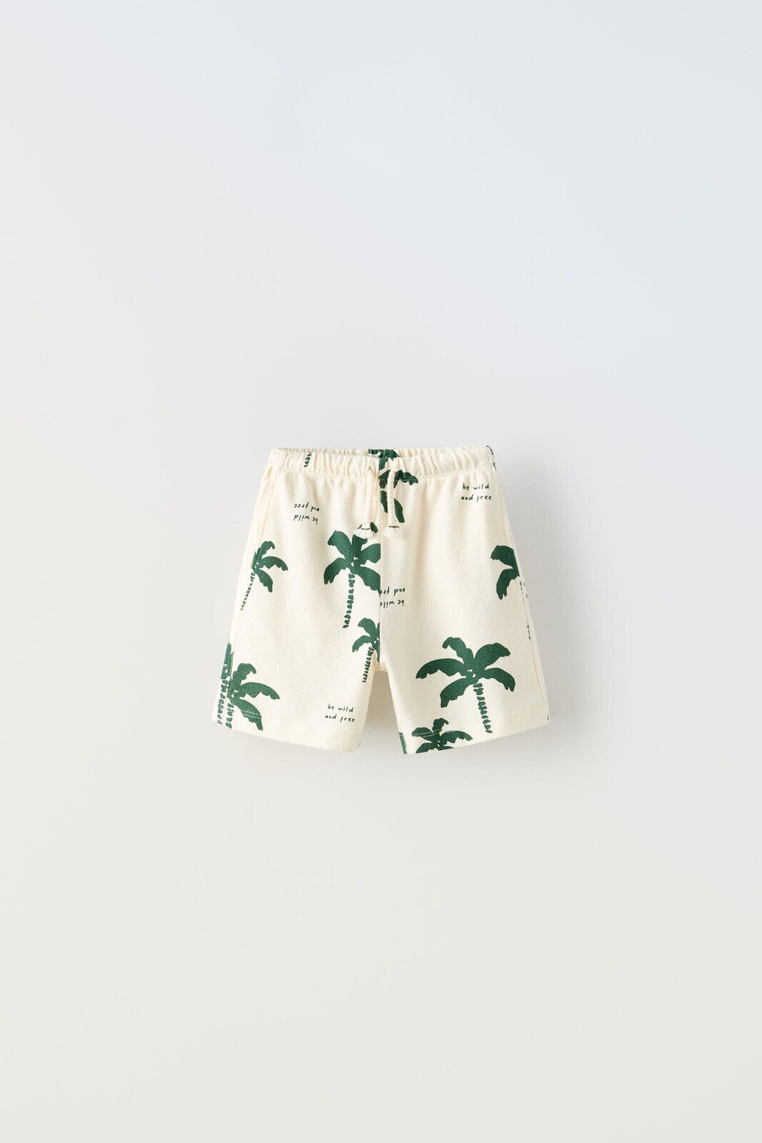 Palm tree crepe bermuda shorts