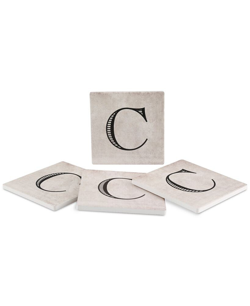 Thirstystone vintage Monogram 4-Pc. Coaster Set