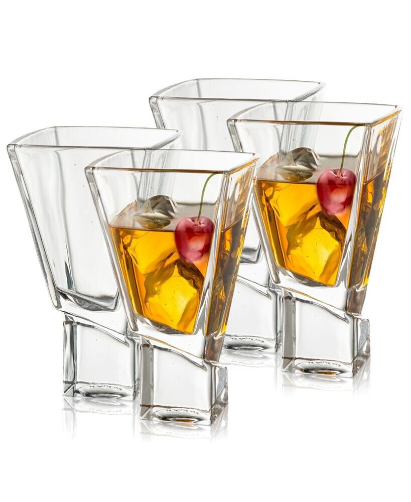 JoyJolt carre Square Martini Glasses, Set of 4