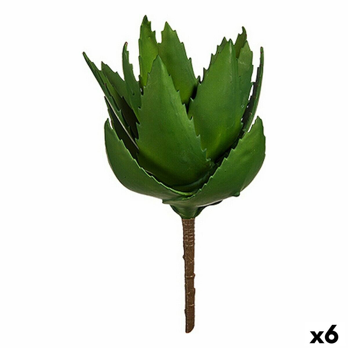 Декоративное растение Алоэ Вера 13 x 24,5 x 14 cm Зеленый Пластик (6 штук)