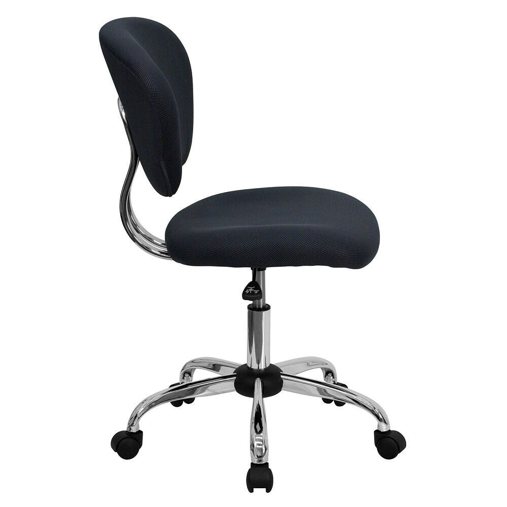 Flash Furniture mid-Back Gray Mesh Swivel Task Chair With Chrome Base