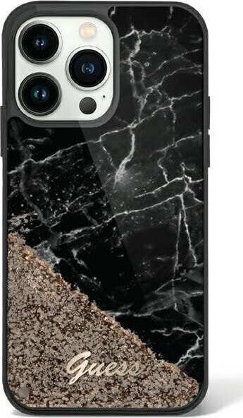 Guess Etui Guess GUHCP14LLCSGSGK Apple iPhone 14 Pro czarny/black hardcase Liquid Glitter Marble