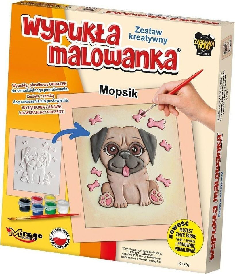 Раскраска для рисования Mirage Wypukła Malowanka - Mały Mopsik