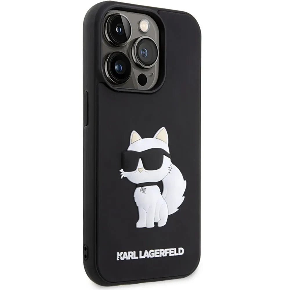 KARL LAGERFELD Klhcp14L3Drkhnk iPhone 14 Pro 6.1 Rubber Choupette 3D phone case