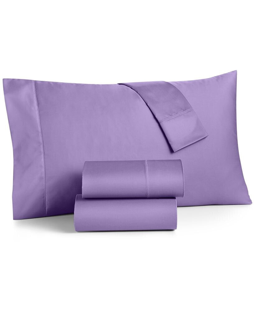 Charter Club solid 550 Thread Count 100% Cotton 3-Pc. Sheet Set, Twin XL, Created for Macy's