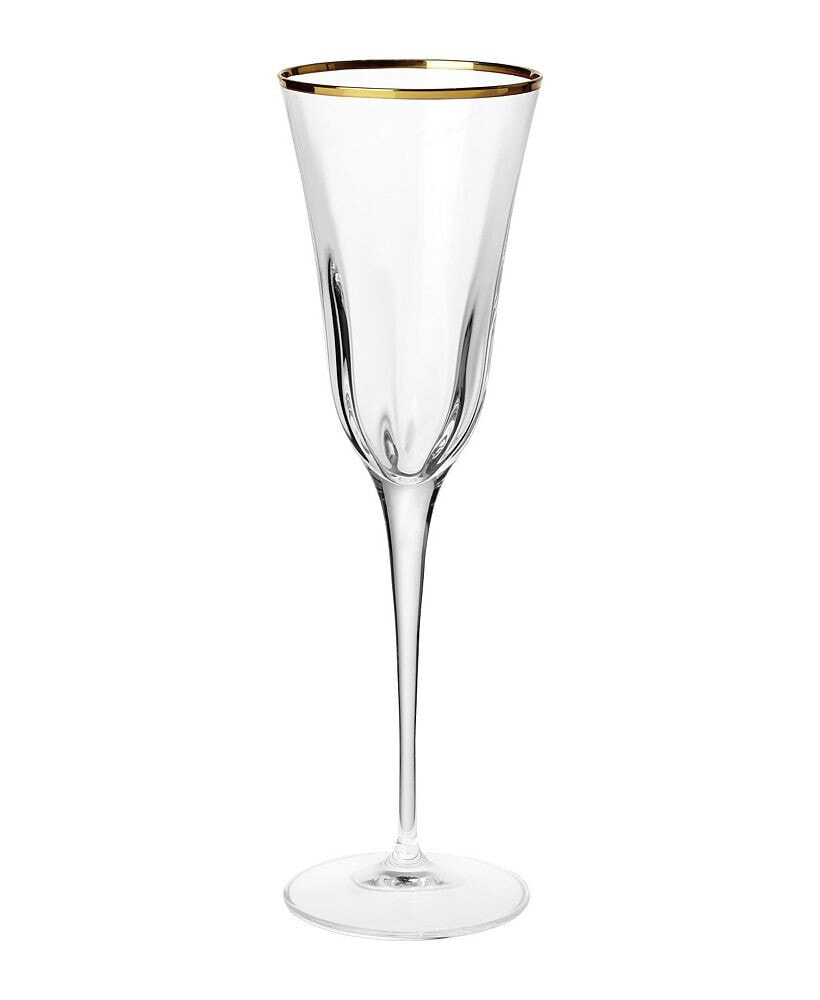 VIETRI optical Gold Champagne Flute