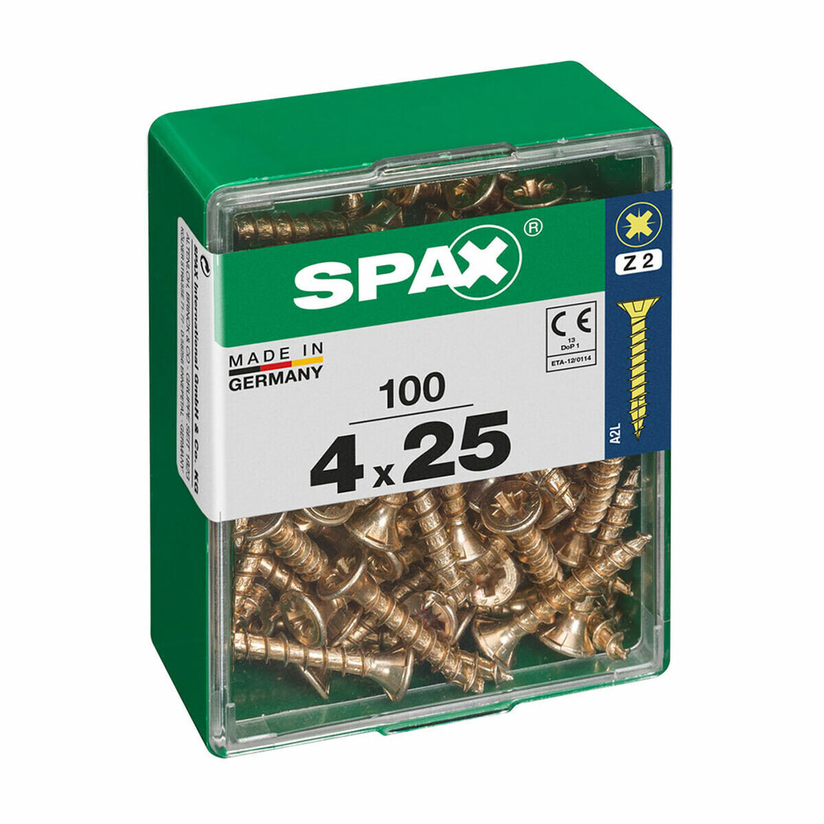 Коробка для винтов SPAX Шуруп Плоская головка (4 x 25 mm) (4,0 x 25 mm)
