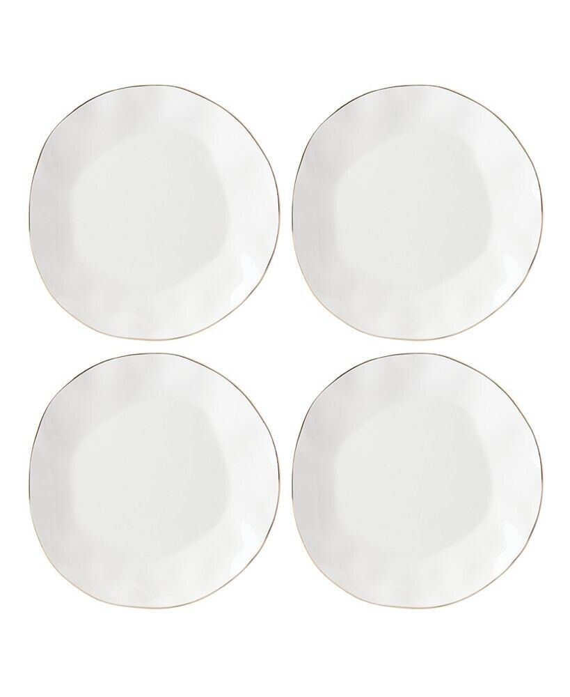 Blue Bay Dinner Plate  Set/4 White