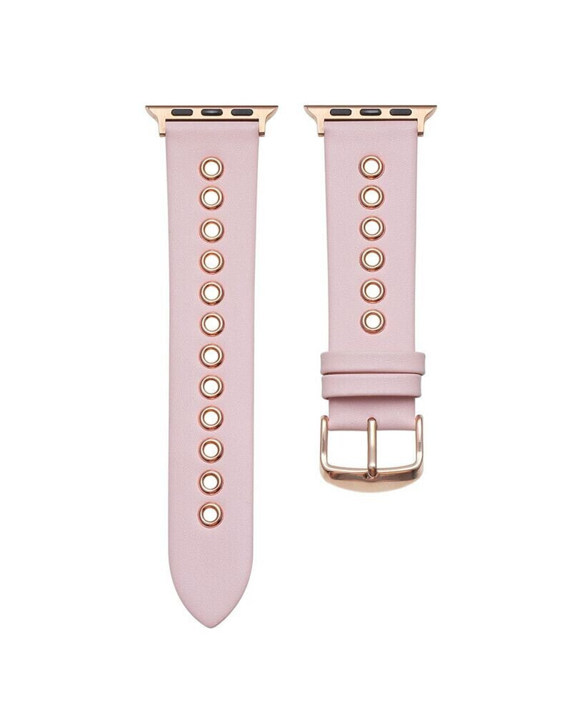 Morgan Pink Genuine Leather and Grommet Band for Apple Watch, 38mm-40mm