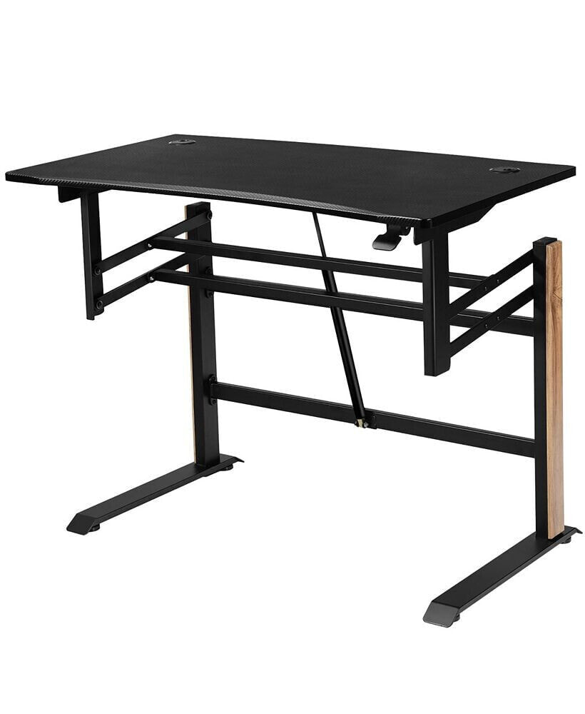 Pneumatic store adjustable desk