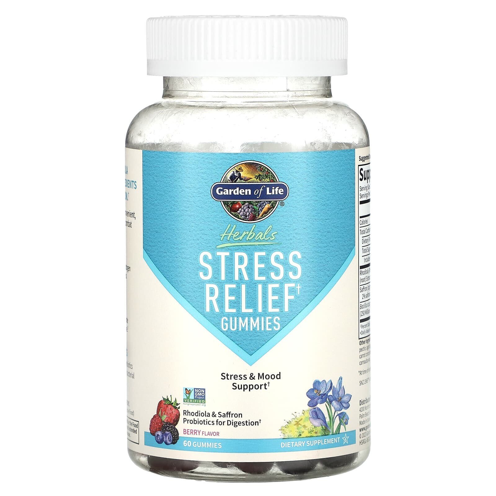 Herbals, Stress Relief Gummies, Berry, 60 Gummies