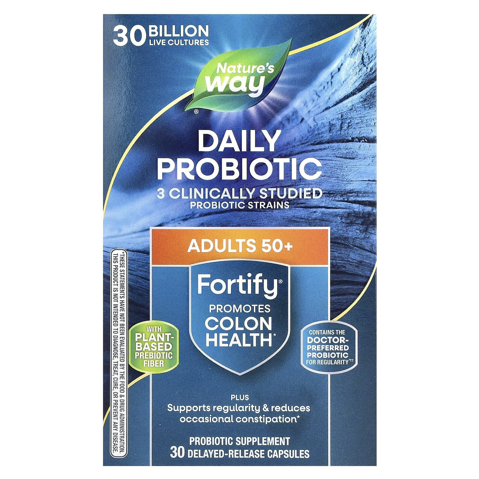 Fortify®, Daily Probiotic, Adults 50+, 30 Billion CFU, 30 Delayed-Release Capsules