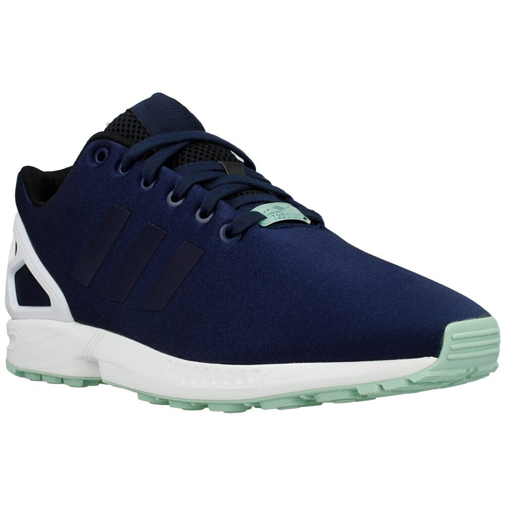 Мужские кроссовки спортивные для бега синие текстильные низкие  Adidas ZX Flux