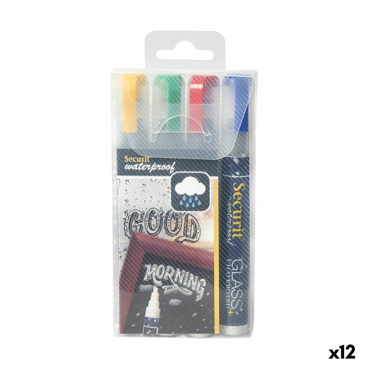 Set of Markers Securit Water resistant Multicolour 12 Units