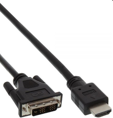 InLine 0.5m HDMI A - DVI 18+1 0,5 m Черный 17659E