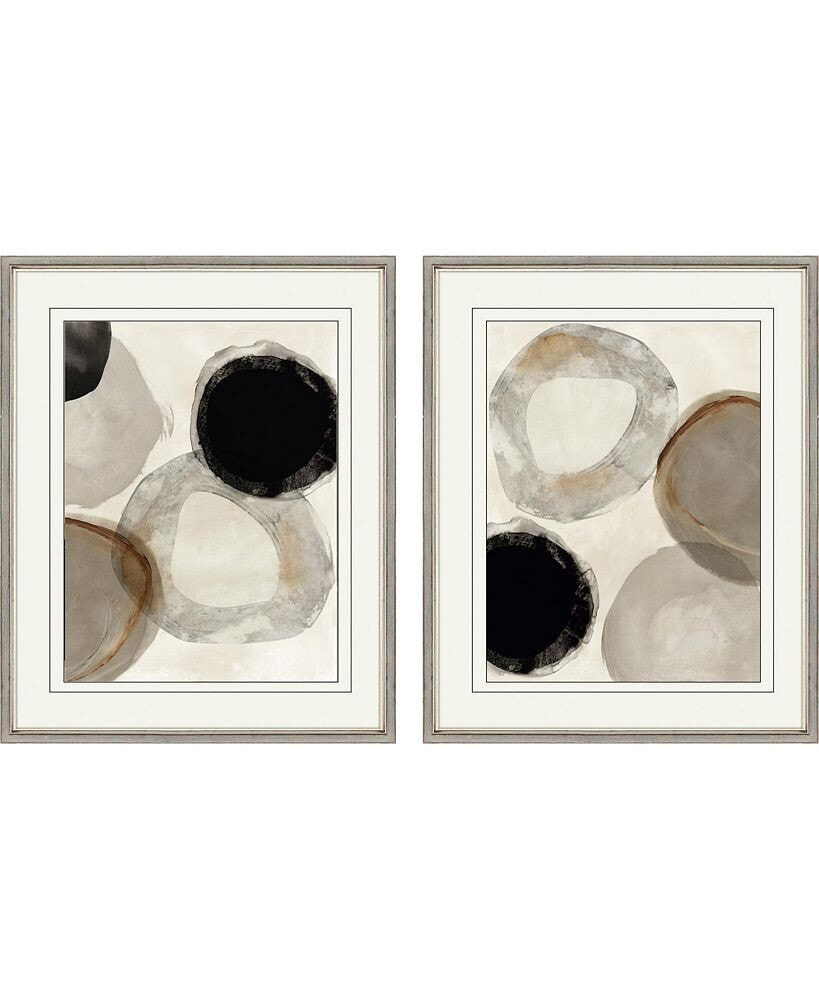 Paragon Picture Gallery beige Rings Framed Art, Set of 2