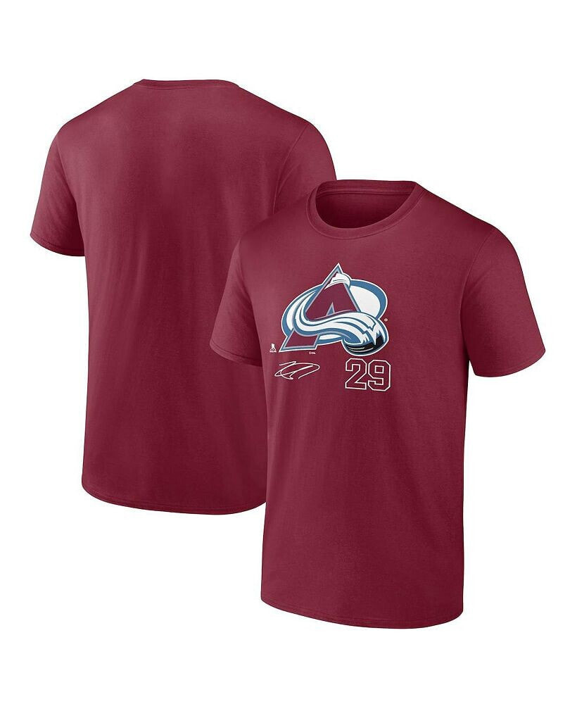 Fanatics men's Branded Nathan MacKinnon Burgundy Colorado Avalanche Name and Number T-shirt